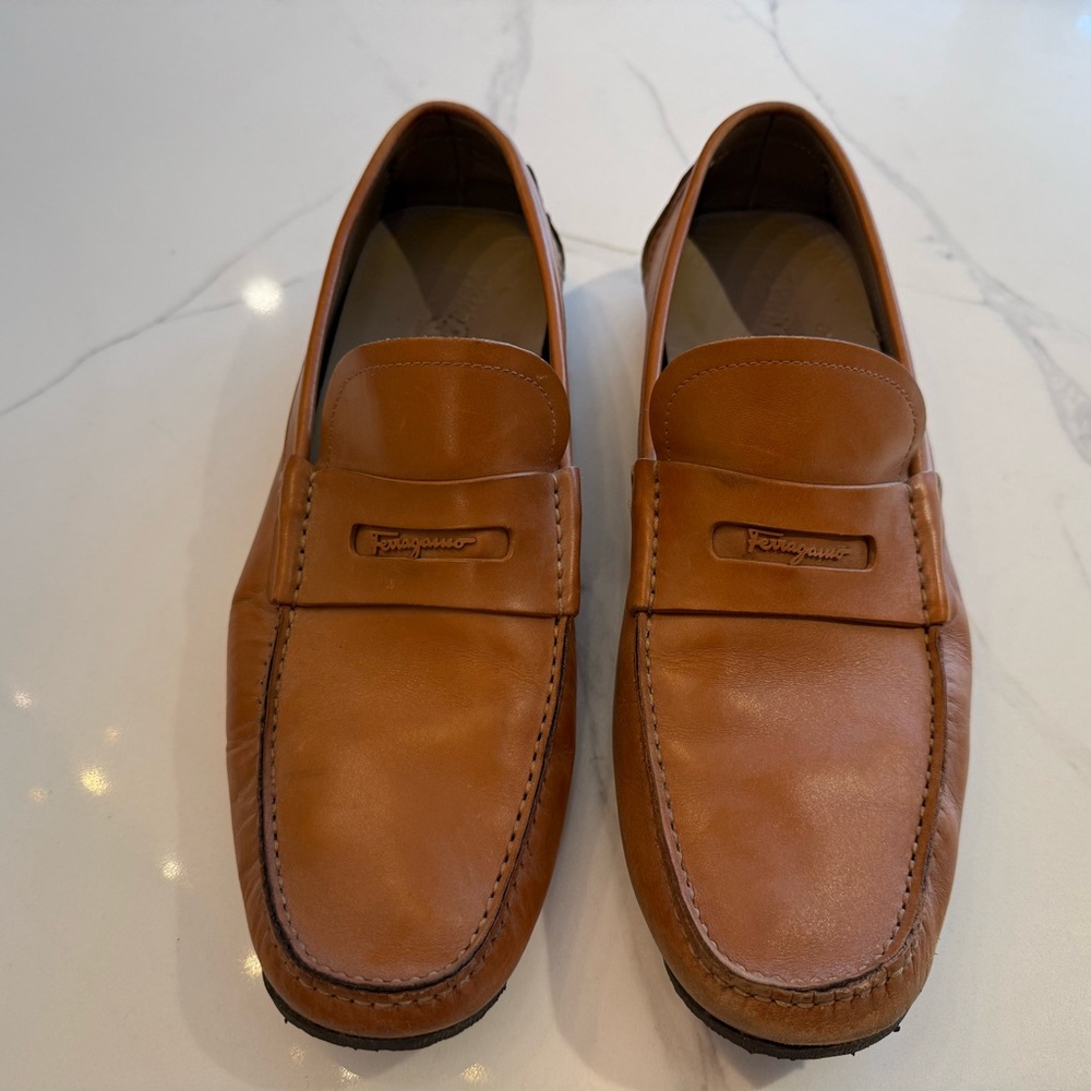 Salvatore Ferragamo Brown Leather Loafers